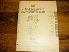 JOHNSON 1968 85 CV Fuoribordo Barca Motore Service Istruzioni Manuale Officina 