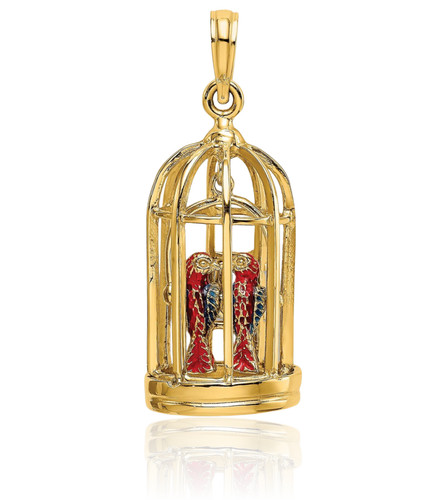 Collana con ciondolo - , gabbia