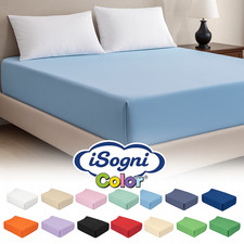 Lenzuola sotto matrimoniali con angoli in Puro Cotone vari colori OEKO TEX Sogni