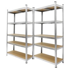 2x Scaffali in metallo carichi