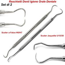 Dentale Scaler Raschietto Denti Pulizia Orale Igiene Rimozione Tartaro Falce 2pz