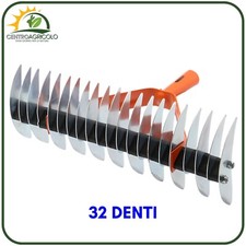 RASTRELLO ARIEGGIATORE 32 DENTI BRIXO IN ACCIAIO ZINCATO PER GIARDINO LARGO 49CM