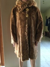  VERA PELLICCIA DI VISONE TAGLIA 42 LUNGHEZZA GINOCCHIO COLORE MARRONE CHIARO
