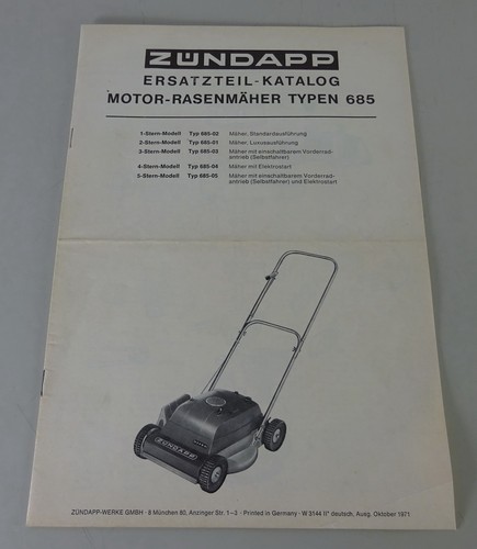 Zündapp lawnmower models 685 - zündapp,