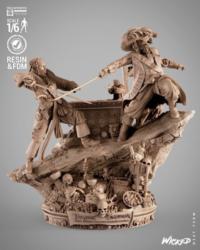 Pirati dei caraibi diorama - pirati,