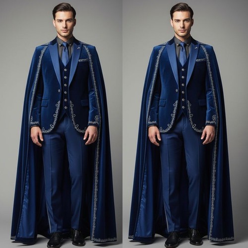 Abiti uomo moda con mantello