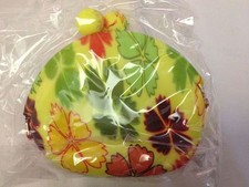 Portamonete - Portaspiccioli - Gomma Verde Chiara con Foglie - Nuovo