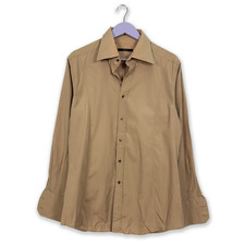 Camicia Gucci marrone chiaro tinta unita - Taglia 43 17 uomo