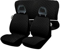 coprisedili per panda 750 in cotone trapuntato nero, su misura- made in italy