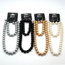 4x Parure Collana lunga perle