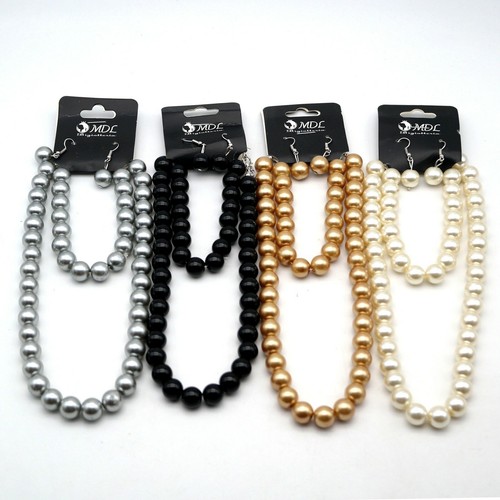 Parure collana lunga perle - 4x,