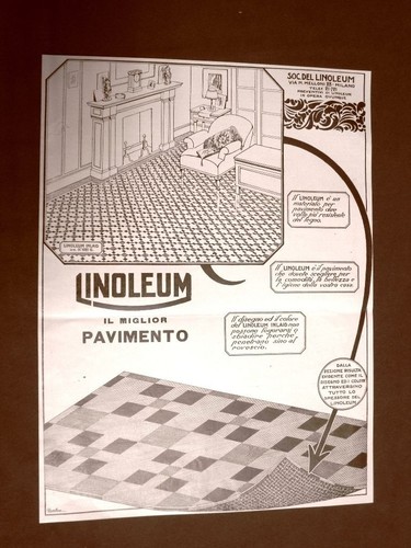 Pubblicità del 1924 linoleum - pubblicità,