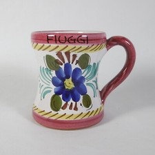 TAZZA MUG DA COLAZIONE PORTA PENNE PORTAPENNE MAIOLICA DERUTA SOUVENIR DI FIUGGI