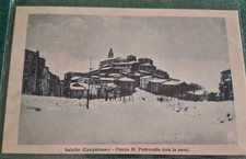 1932 SALCITO PIAZZA MICHELE PIETRAVALLE CON LA NEVE VIAGGIATA CAMPOBASSO MOLISE