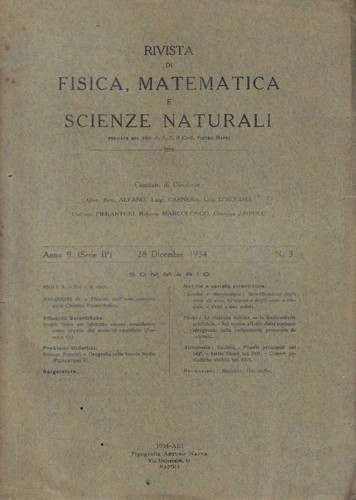 Rivista fisica matematica - di, fisica,