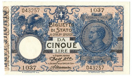 Lire biglietto stato - 5, di