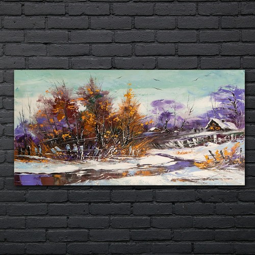 Quadro inverno neve alberi