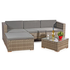 Set di sedie rattan grigio salotto set da giardino set da giardino sedie gruppo da pranzo ⛱️