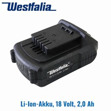 Batteria originale Westfalia Li Ion 18V 2 0Ah batteria di ricambio per dispositivi serie 18 Volt