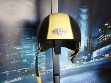 CASCO JFM JET 3 BOTTONI PELLE NERO/GIALLO TG. XL