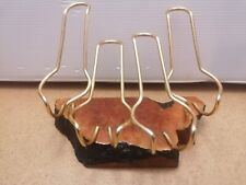  Portapipe In legno Massello Radica Espositore Da Tavolo Stand Holder 4 Pipe 