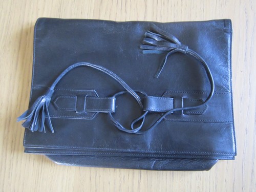 Pochette vintage cuir noir - vintage,