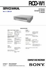 SONY RCD-W1 Schematic Diagram Service Manual Repair Schaltplan Techniques