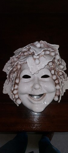 Maschera maiolica secolo - in,