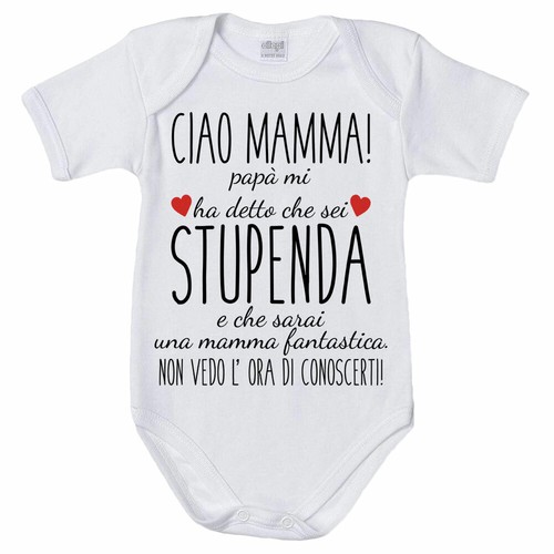Body neonato ciao - mamma, papà