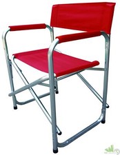 SEDIE REGIA REGISTA POLTRONA RICHIUDIBILE CAMPEGGIO 56x46xH80 ROSSO ALLUMINIO