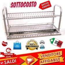 SCOLAPIATTI APPOGGIO BASE MURO COLAPIATTI ACCIAIO INOX VASCHETTA RACCOGLIGOCCE