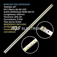 KIT 2 BARRE 60 LED STRIP LED TV TOSHIBA SLED-2011SGS40-5630-60-H1
