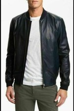 Giacca blu navy biker taglia