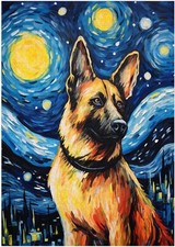 Puzzle pastore tedesco notte stellata 300/500/1000 pezzi