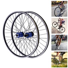 Set ruote anteriori posteriori mountain bike 27,5 pollici cerchio in lega di alluminio blu freno a disco!