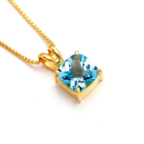 Collana cuscino topazio - , blu