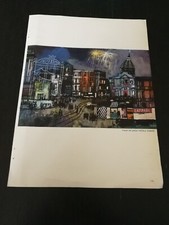 1957 RARA VECCHIA TAVOLA DI NICOLA SIMBARI ILLUSTRAZIONE CITTA  ASTRATTO PLATE