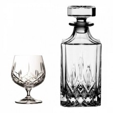 RCR SET 3 PEZZI OPERA BRANDY WHISKY LIQUORE BOTTIGLIA + 2 BICCHIERI A CALICE