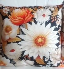 Coppia CUSCINO ARREDO SELENE CON FIORI per divano, sedia, poltrona, let