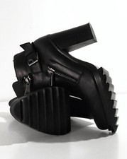 Stivaletti / Stivali • Nero • Cerniere • Fibbie • Tacco Comodo • TG. 40 IT