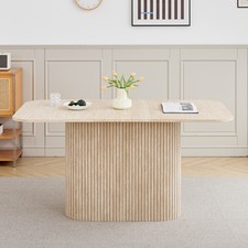 Tavolo da pranzo ovale, MDF, moderno venato legno, ospitare 6 persone, 160x90cm