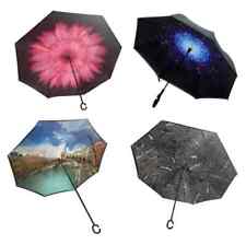 OMBRELLO Anti pioggia REVERSIBILE Manico a C OMBRELLI Antivento IMPERMEABILE