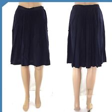 Vera Da Pozzo Gonna Ginocchio Donna Blu Seta Ruota Made Italy 3 M Medium It 42