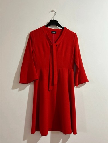 Abito vestito scollo rosso - abito, v