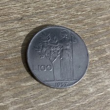 Moneta 100 lire del 1957 - 100,