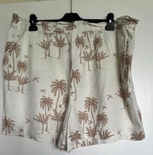 H&M - Pantaloncini da donna crema con stampa palme - Taglia 22 - Usato