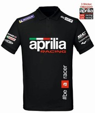 Polo APRILIA Racing, italia MotoGP, + 3 adesivi in omaggio, Replica, unisex,