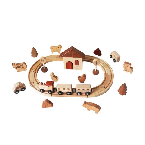 Trenino legno pezzi incastro - trenino,