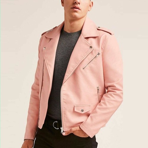 Giacca pelle rosa uomo pelle