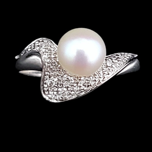 Anello vintage perla diamante - anello,